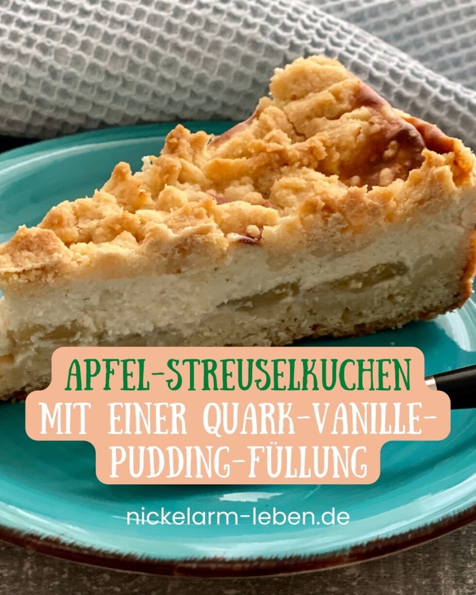 Apfel-Streuselkuchen mit einer Quark-Vanille-Pudding-Füllung ...